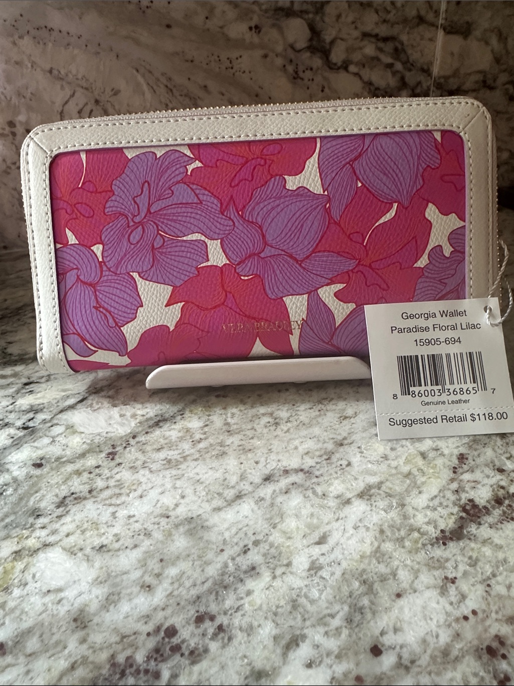 Vera Bradley Pink & Lilac Floral Zip Wallet